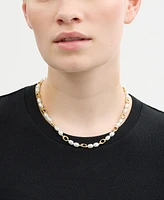 Coach Faux Cultivated Pearl Signature Heritage Collar Necklace