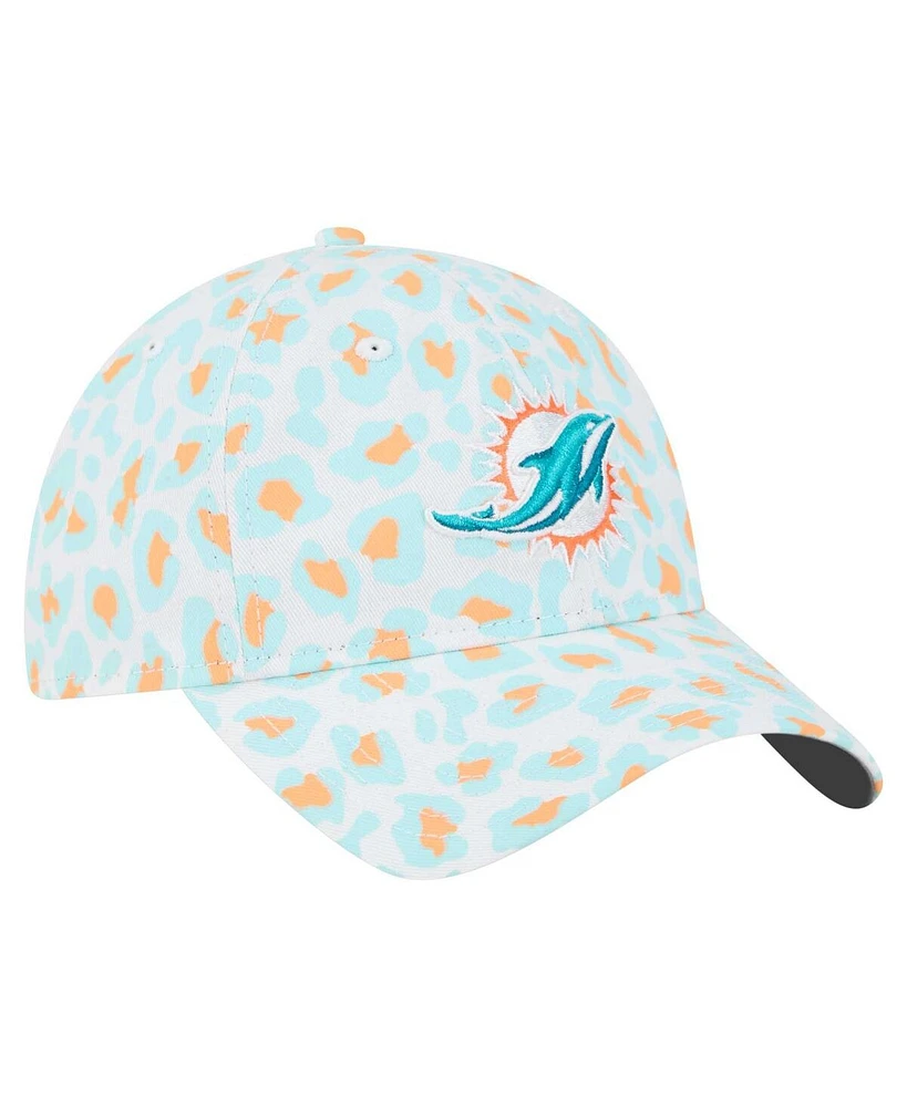 New Era Women's White Miami Dolphins Active Leopard 9TWENTY Adjustable Hat