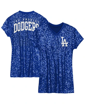 Outerstuff Big Boys and Girls Royal Los Angeles Dodgers V-Neck Sequin Dress