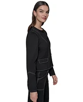 Karl Lagerfeld Paris Women's Cropped Denim Jacket
