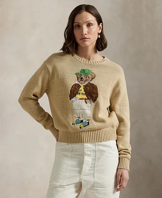 Polo Ralph Lauren Women's Bear Cotton Crewneck Sweater