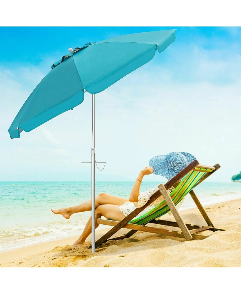 6.5 Feet Beach Umbrella,Yard Umbrella, with Carry Bag without Weight Base