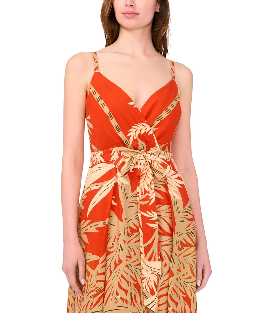 Msk Women's Challis Printed Sleeveless Maxi Dress