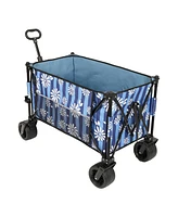 Heavy-Duty Folding Wagon Cart w/ Picnic Mat