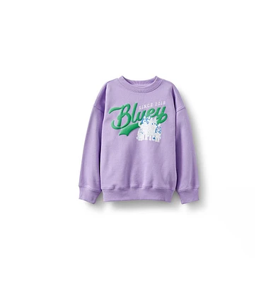 Cotton On Little Girls Little/Big License Sammy Fleece Crew-Bluey