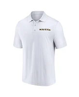 Fanatics Men's White Baltimore Ravens Lockup Polo Shirt