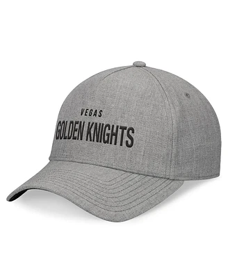 Fanatics Men's Heather Gray Vegas Golden Knights Elements A-Frame Leather Strap Back Hat