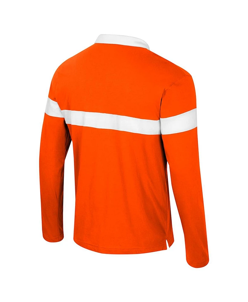 Colosseum Men's Orange Syracuse Orange Too Cool for School Long Sleeve Polo Shirt