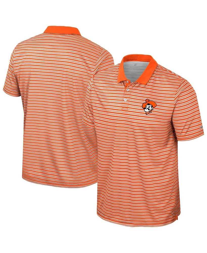Colosseum Men's Orange Oklahoma State Cowboys Striped Polo Shirt