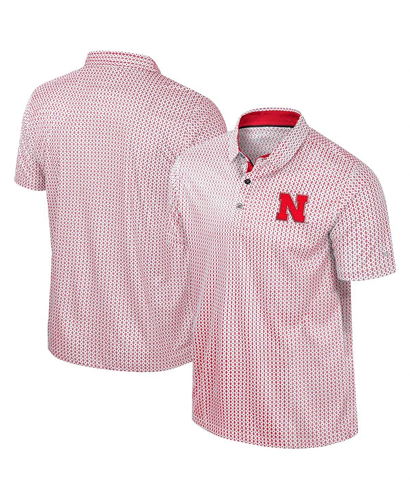 Colosseum Men's Scarlet Nebraska Huskers Big Tall Marty Rival Polo Shirt