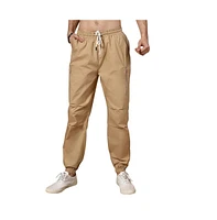 Campus Sutra Men's Khaki Brown Parachute Utility Trousers