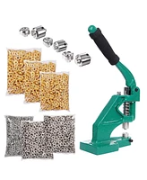 Yescom Grommet Tool Kit 4900pcs Eyelets Washers #0/#2/#4 Die Hole Puncher Hand Press Machine for Fabric Tarp Printing