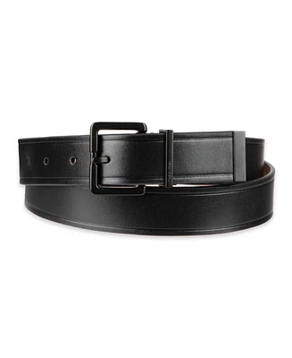 Calvin Klein Men's Metal Finishes Leather Dress Belt