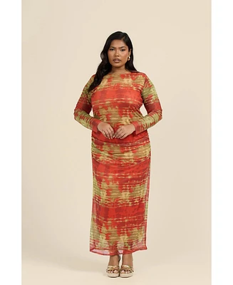 Fashion-szn Curve Women's Tye Dye Midi Dress