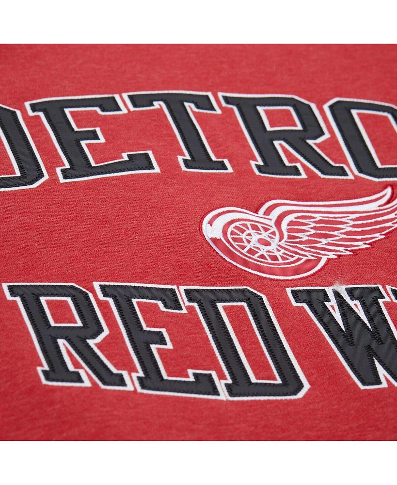 Mitchell & Ness Men's Red Detroit Wings Playoff Win Fleece Pullover Sweatshirt