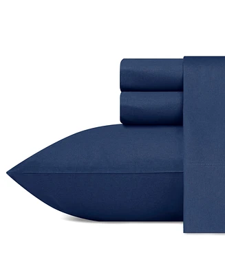 Nautica Solid Cotton Percale 3-Piece Sheet Set