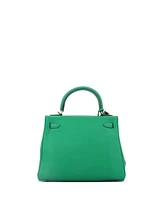 Pre-Owned Hermes Kelly 25 Handbag Green Swift with Palladium Hardware