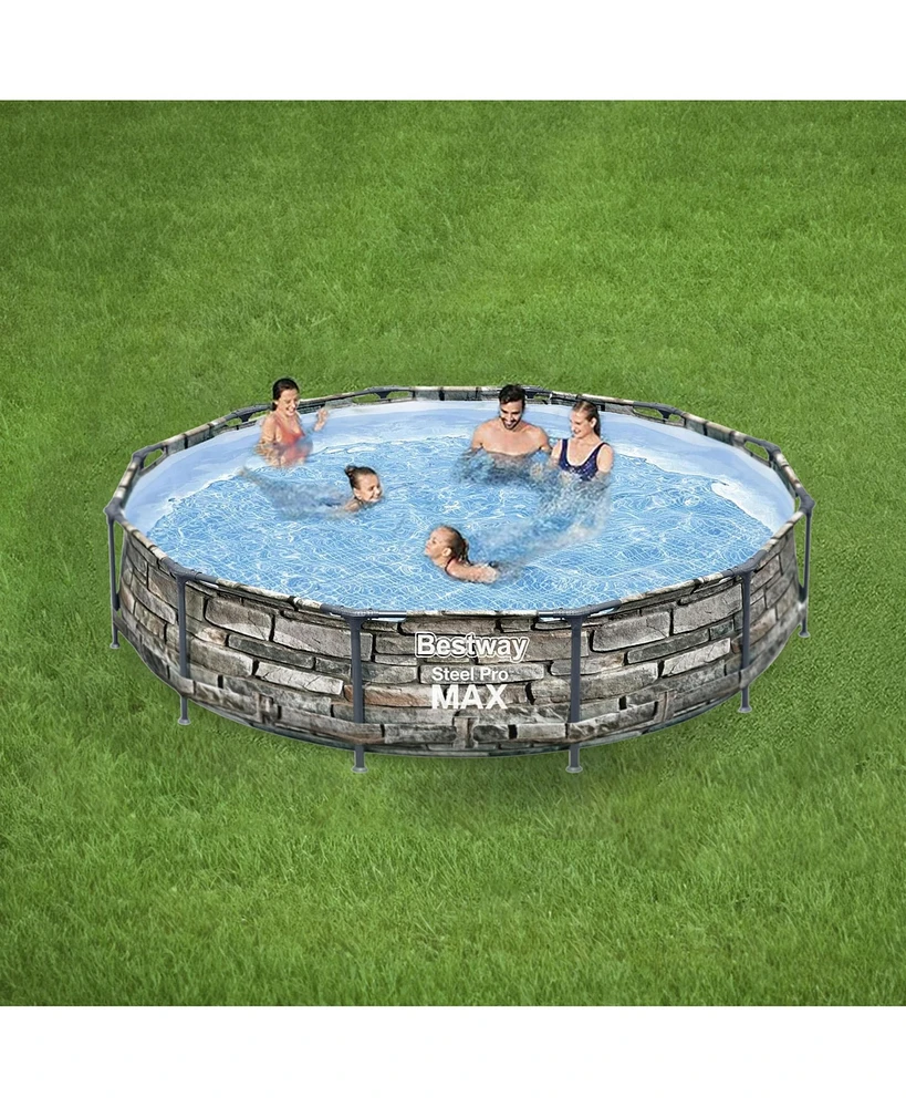 Bestway 56817E 12' x 30" Steel Pro Max Round Above Ground Swimming Pool w/ Pump