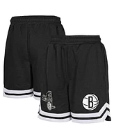 Outerstuff Big Boys and Girls Black Brooklyn Nets Teardrop Fleece Shorts