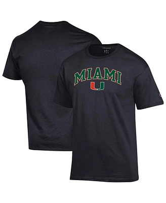Champion Men's Black Miami Hurricanes Arched Logo T-Shirt