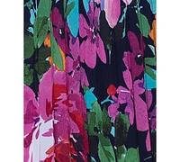 Xscape Plus V-Neck Sleeveless Printed-Skirt Gown