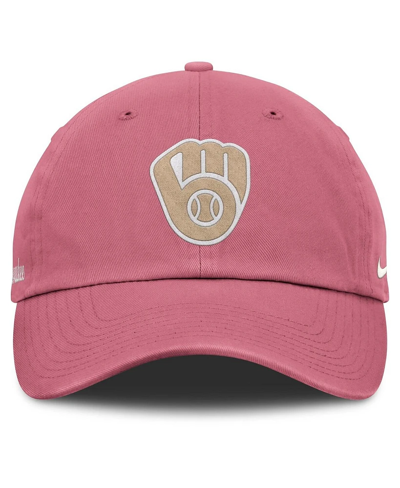 Nike Men's and Women's Pink Milwaukee Brewers Club Adjustable Hat