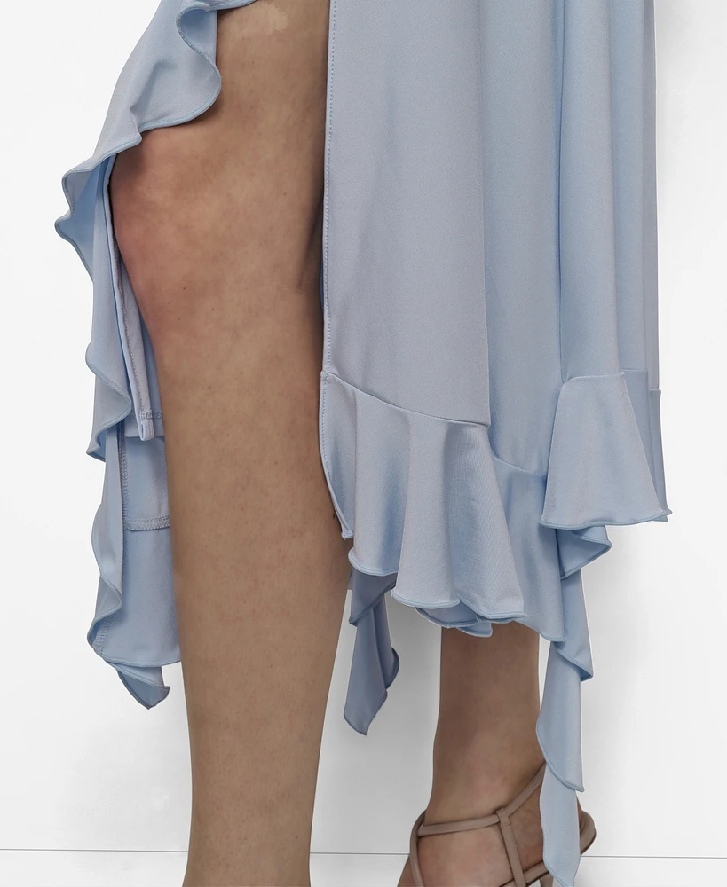 Dkny Women's Ruffled-Hem Midi Slip Dress