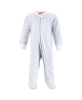 Hudson Baby Girls Fleece Zipper Sleep and Play 2pk, Christmas Unicorn, 6-9 Months