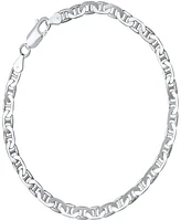 Steeltime Unisex Sterling Silver 120 Mariner Superflat 8.5" Bracelet