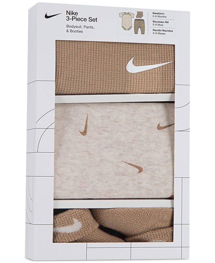 Nike Baby Boy Bodysuit, Waffle Pants & Socks, 3 Piece Gift Set