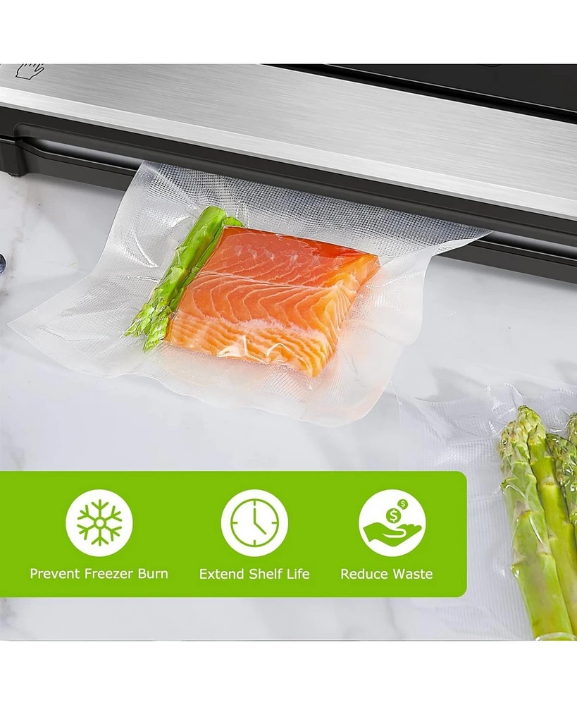 Bonsenkitchen 8” x 150 Food Vacuum Seal Roll Keeper with Cutter, Vacuum Sealer Bags Rolls for Food Storage, Commercial Grade, Bpa Free, Great f