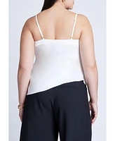 Eloquii Women's Asym Top With Hardware Detail