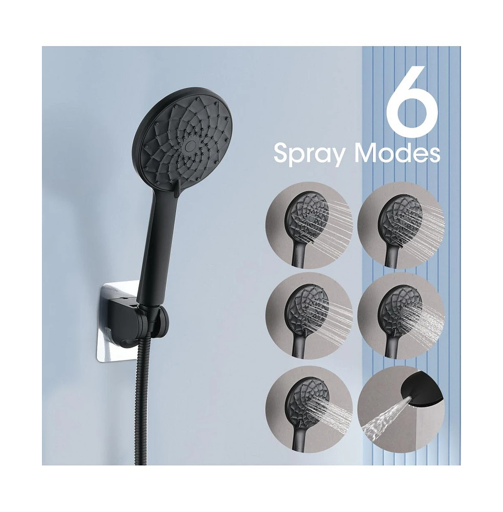 Rainsken Shower Head, 10 Inch High Pressure Rainfall Shower Head/Handheld Shower Combo with 11 Inch Extension Arm