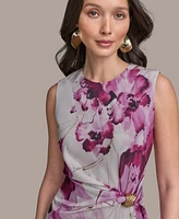 Donna Karan New York Women's Sleeveless Floral Midi Dress
