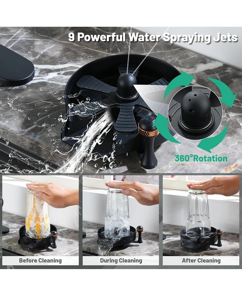 Casainc Stainless Steel Glass Rinser For Kitchen Sink, Kitchen Sink Accessories Cup Washer