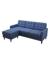 Gold Sparrow 82" Polyester Logan Reversible Sectional Sofa with Ottoman, Created for Macy's