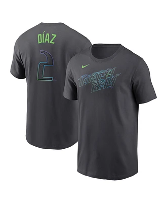 Nike Men's Yandy Diaz Gray Tampa Bay Rays Fuse City Connect Name Number T-Shirt
