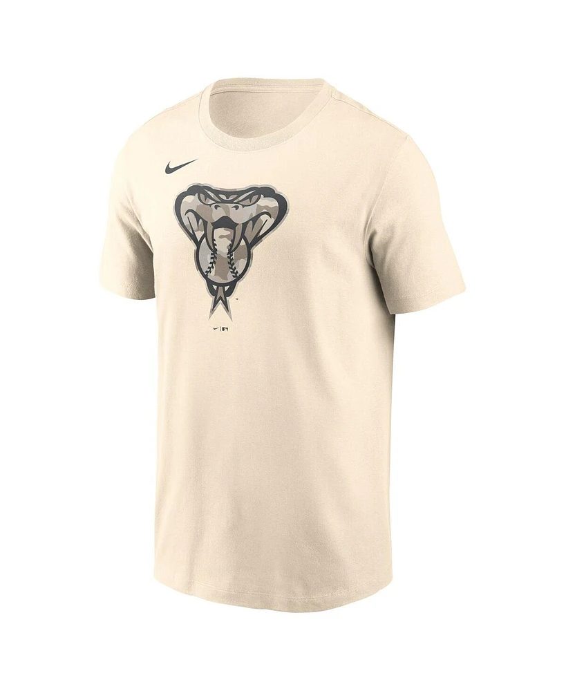 Nike Men's Cream Arizona Diamondbacks Camo Logo T-Shirt