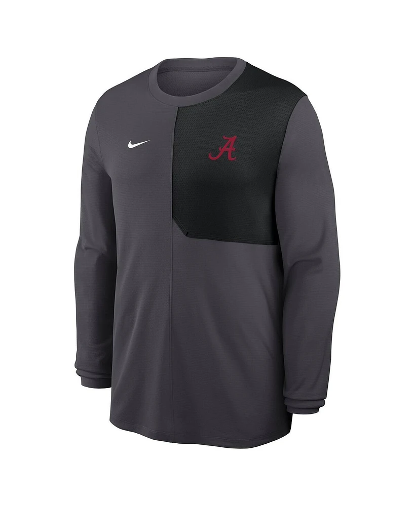 Nike Men's Anthracite Alabama Crimson Tide 2025 Sideline Coach Uv Performance Long Sleeve T-Shirt