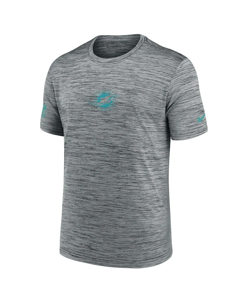 Nike Men's Gray Miami Dolphins Sideline Velocity Performance T-Shirt