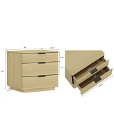 Manhattan Comfort 26" Medium Density Fiberboard Payton Modern 3 Drawer Nightstand