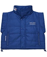 Mitchell & Ness Women's Blue New York Rangers Cropped Full-Zip Puffer Vest