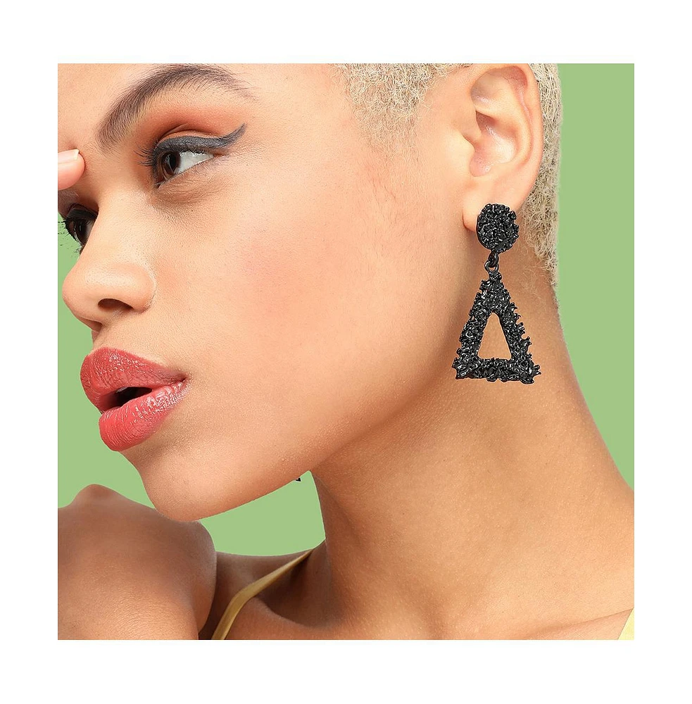 Sohi Women's Corroded Drop Earrings