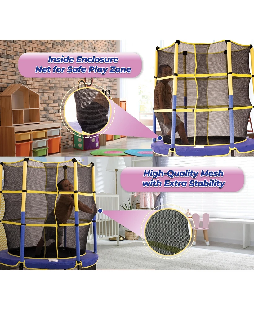 Plexalife 55" Kiddy Trampoline & Enclosure Set - Easy Assembly