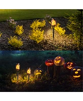 6-Pack Waterproof Flame Solar Torch Light