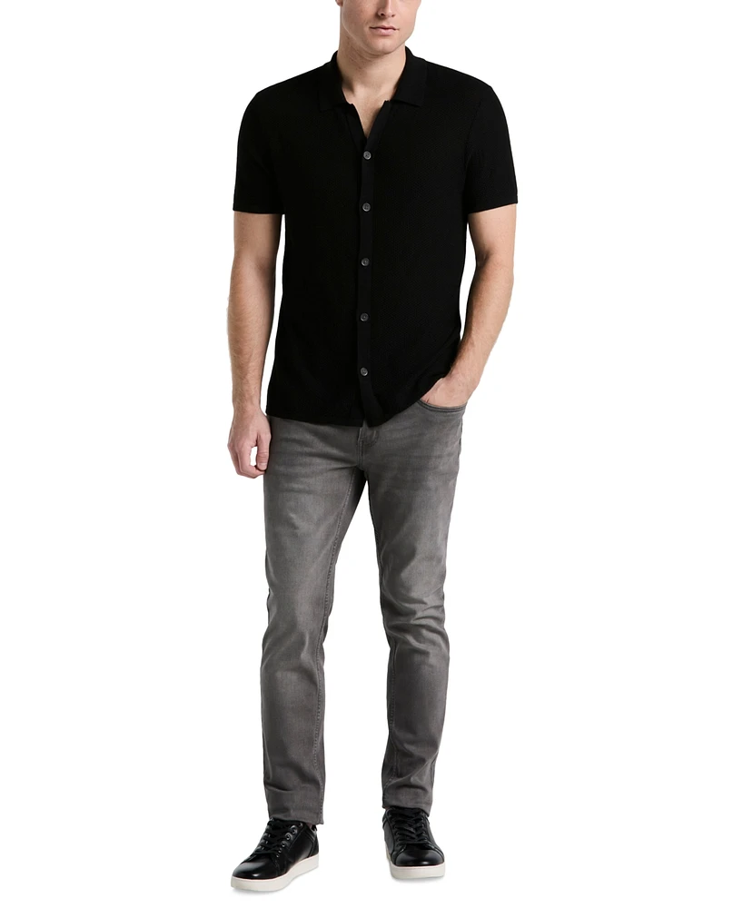 Perry Ellis Men's Mesh Button-Front Shirt