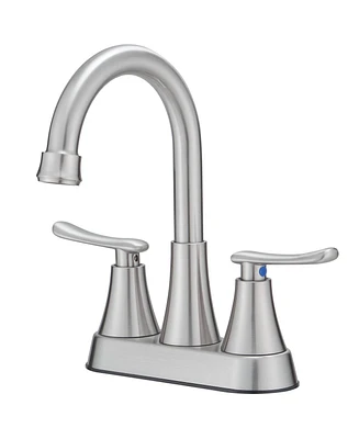 Greenspring 4 in. Centerset 2-Handle High-Arc Bathroom Faucet Brushed Nickel