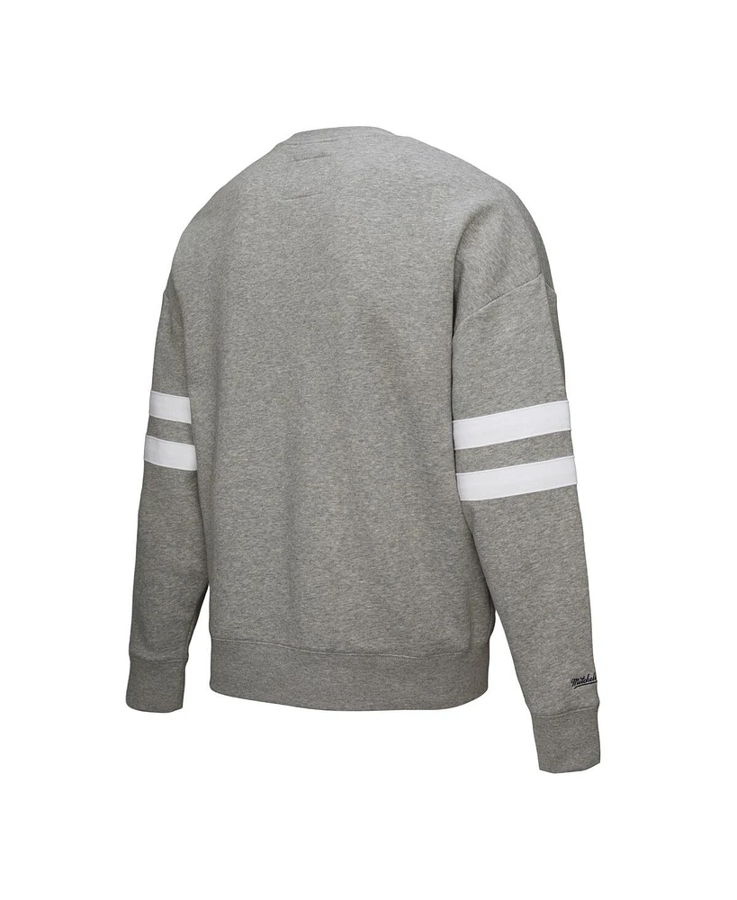 Mitchell & Ness Women's Heather Gray New York Rangers Logo Lightweight Pullover Sweatshirt