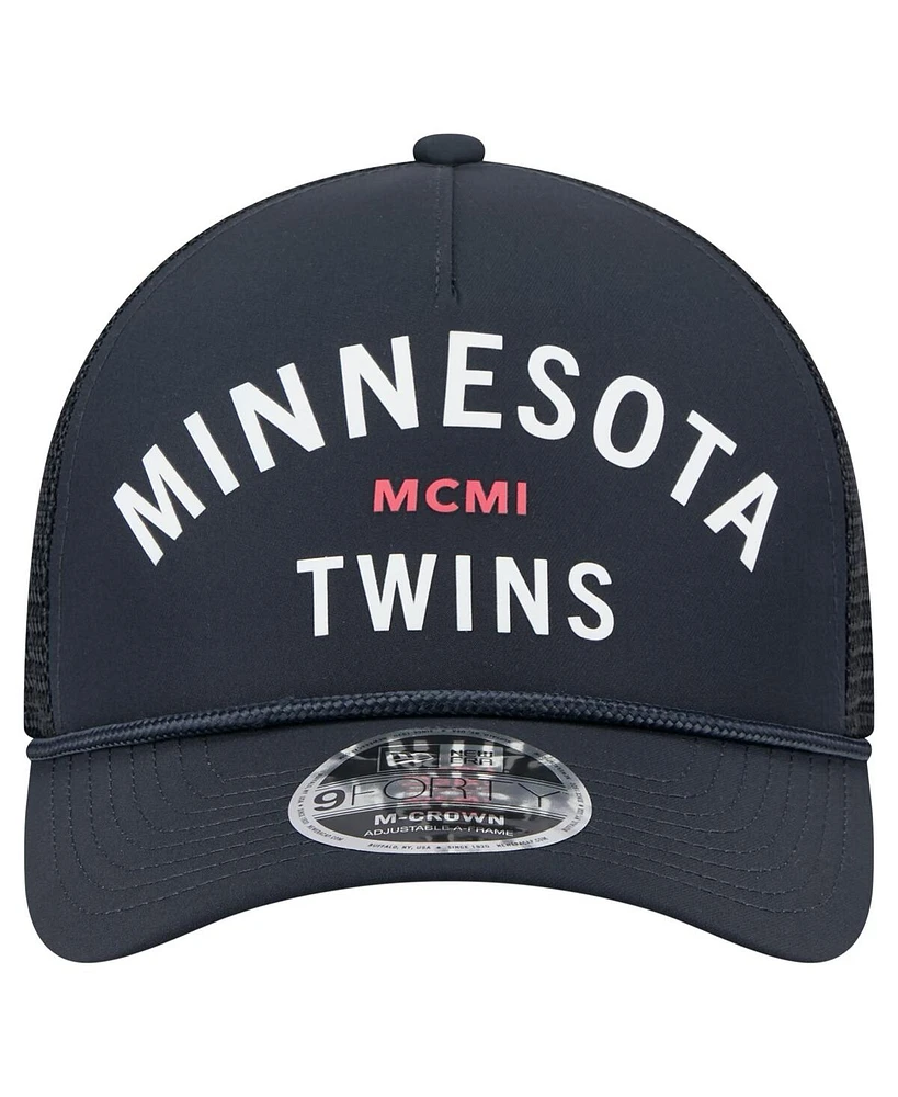 New Era Men's Navy Minnesota Twins Minimalist 9FORTY A-Frame Adjustable Hat