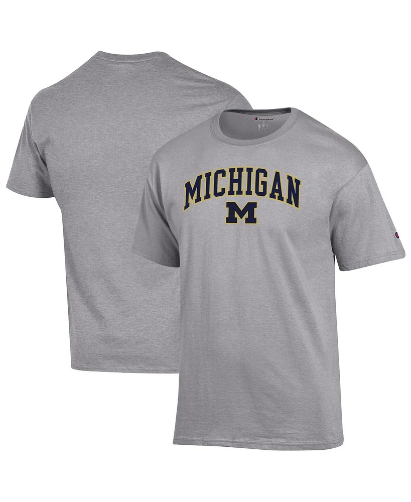 Champion Men's Heather Gray Michigan Wolverines Arch Over Logo T-Shirt